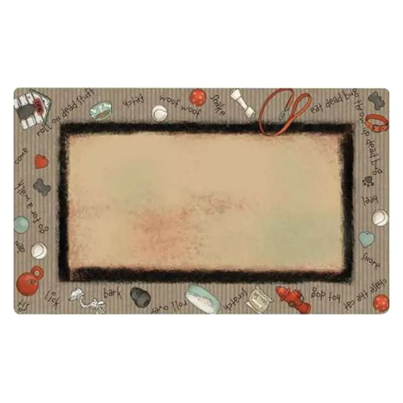 Drymate Dog Place Mat - Bow Wow Border - 16 in. x 28 in.