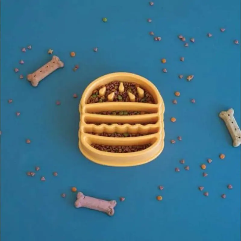 Zippy Paws Dog Bowl - Happy Bowl Slow Feeder - Burger