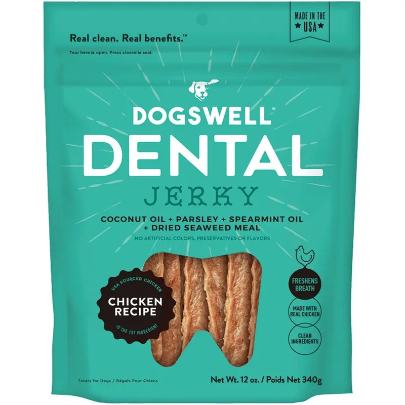 Dogswell Jerky Treat - Dental - Chicken - 12 oz