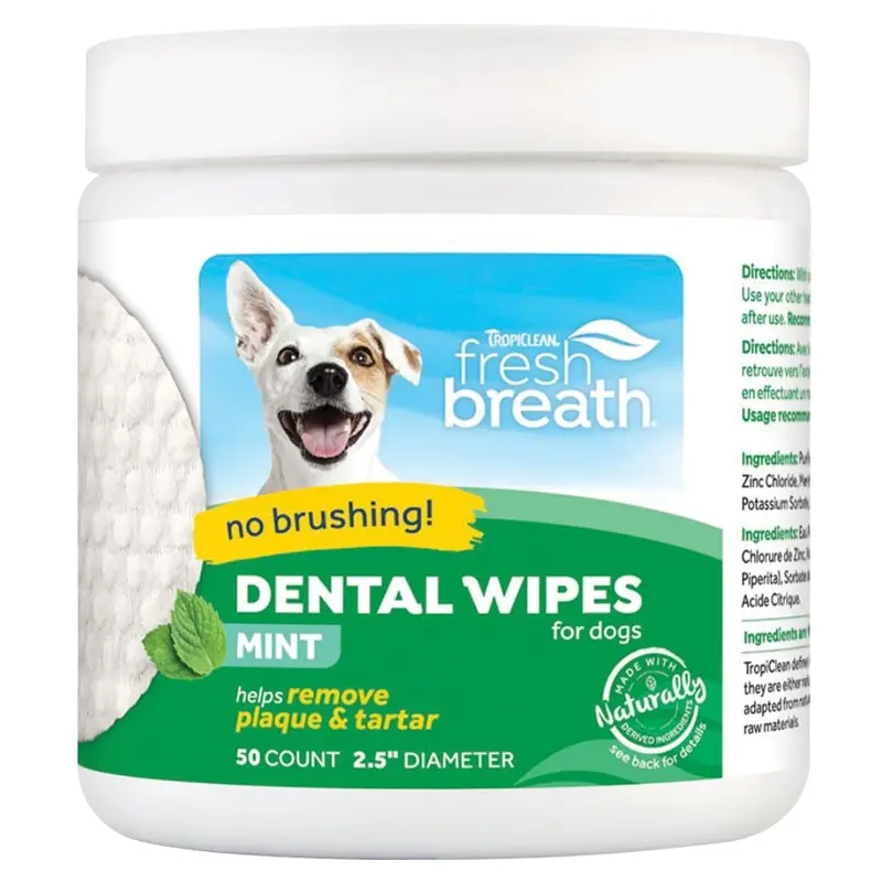 Tropiclean Dog Wipes - Dental - 50ct