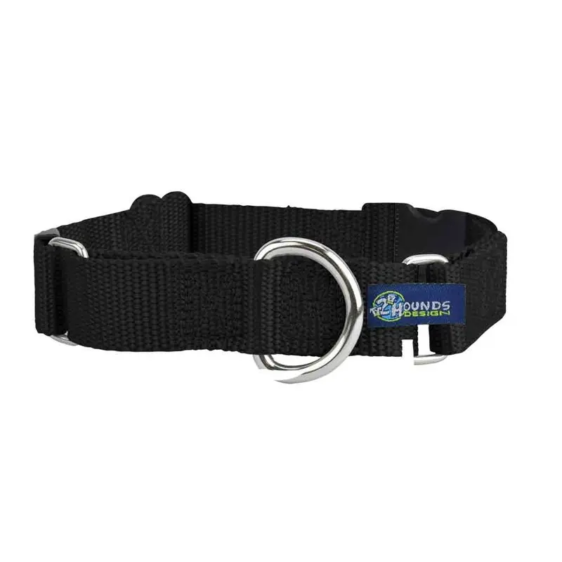 2 Hounds - Nylon Black Martingale 2in XXL