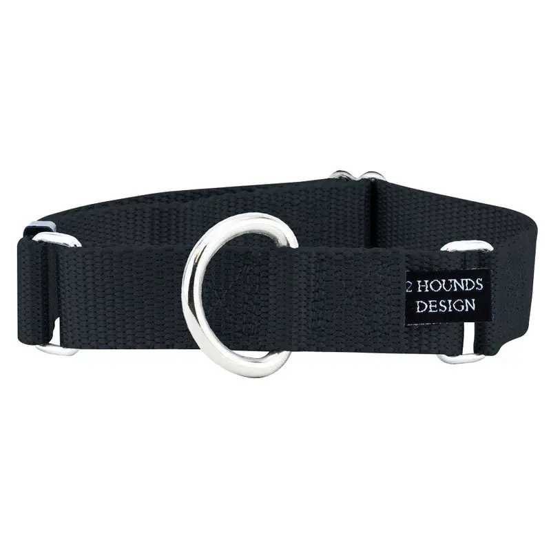 2 Hounds - Nylon Black Martingale 1in Sm