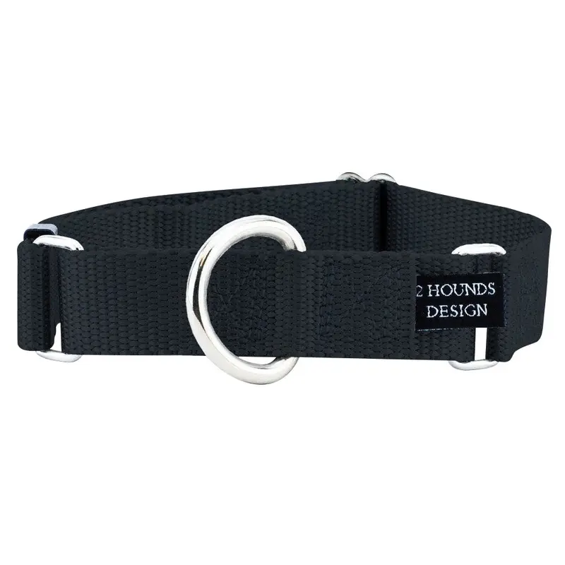 2 Hounds - Nylon Black Martingale 5/8in Md