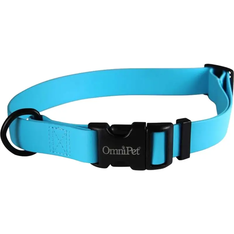 Carnival Biothane Dog Collar - Light Blue - 3/4 x 14-20 in