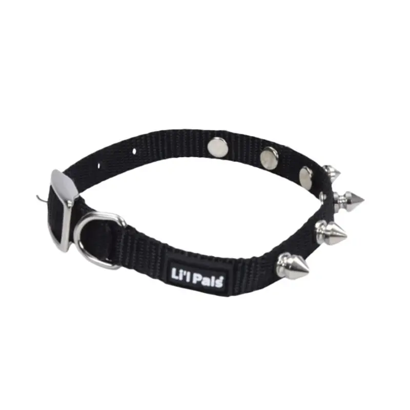 Coastal - Lil Pals Spiked Black Collar 3/8x8-10in