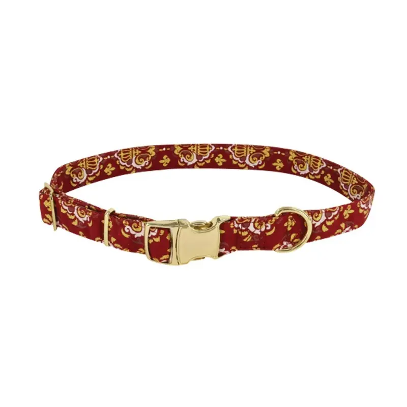 Coastal - Accent Burgundy Crowns Collar 5/8x8-12in