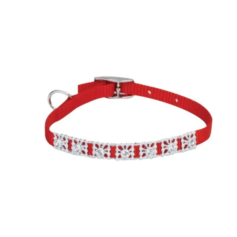 Coastal - Lil Pals Jeweled Red Collar 3/8x8in