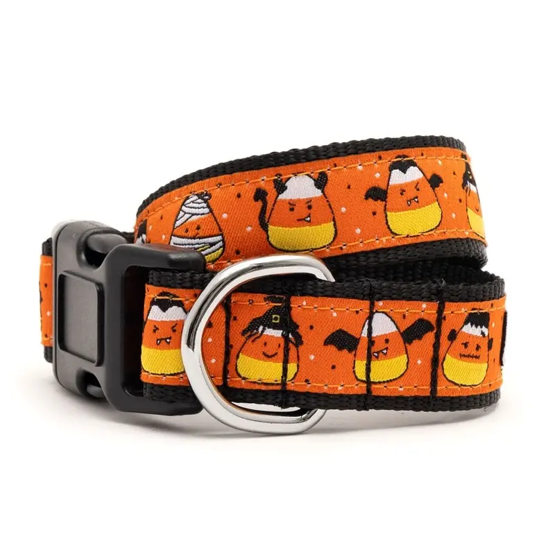 Worthy Dog - Halloween Candy Corn Ghouls Collar MD 12-18in