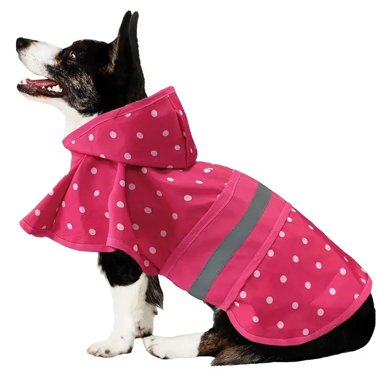 Fashion Pet - Polka Dot Raincoat - Pink - XS