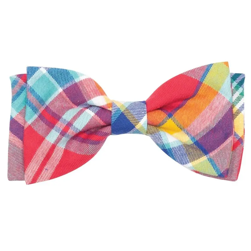 Worthy Dog - Bow Tie - Coral Multicolored Plaid - Sm