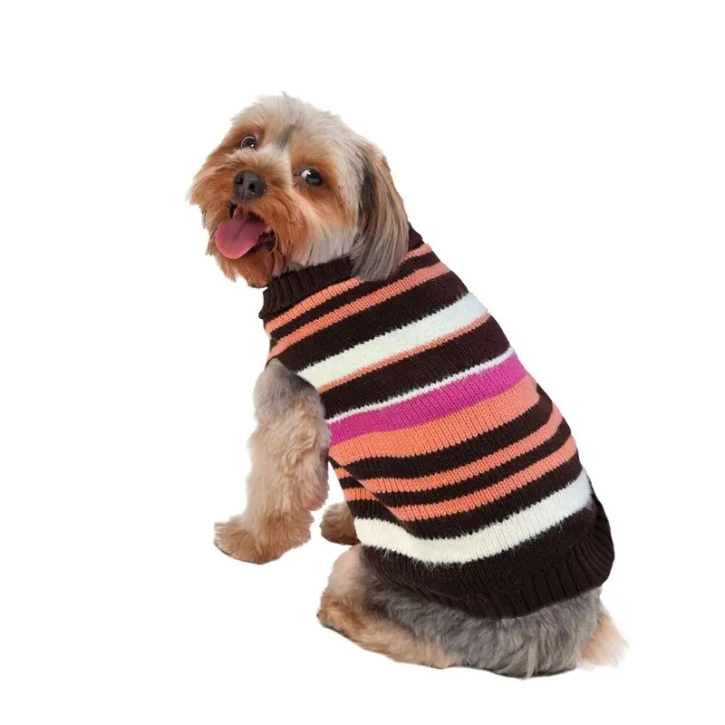 Fashion Pet - Retro Stripe Sweater - Plum SM