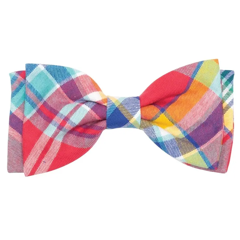 Worthy Dog - Bow Tie - Coral Multicolored Plaid - Lg