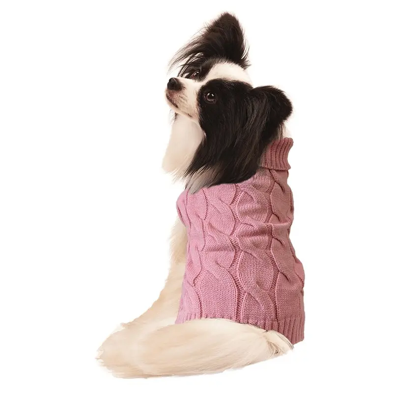 Fashion Pet - Twisted Cable Pink Sweater MD