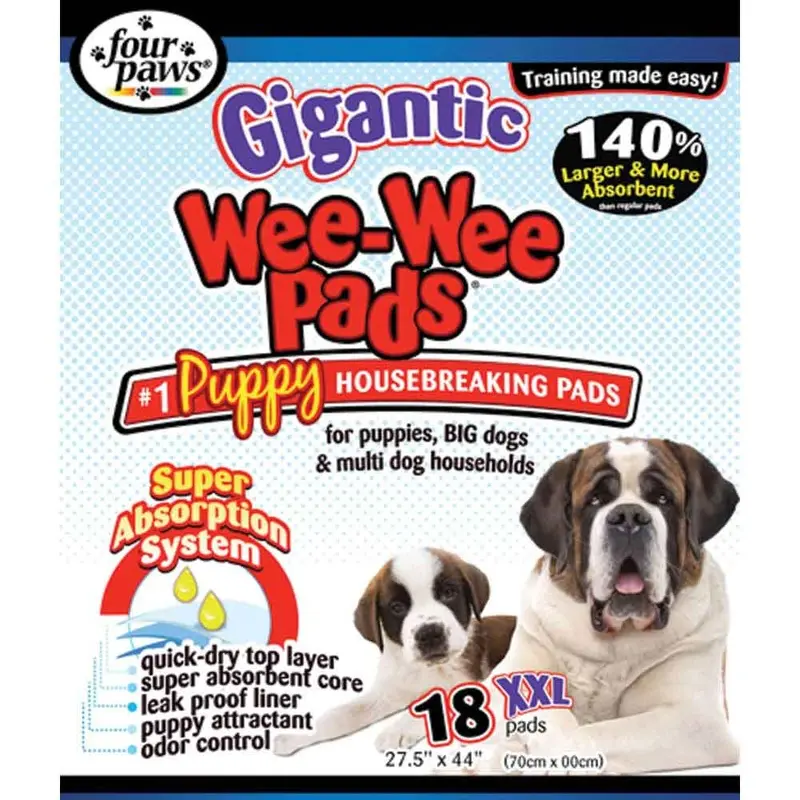 Four Paws Gigantic Wee-Wee Pads - 18 ct. - 27.5 in. x 44 in.