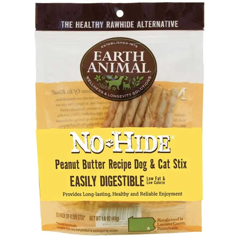 Earth Animal Dog No-Hide Stix Peanut Butter - 10 pk