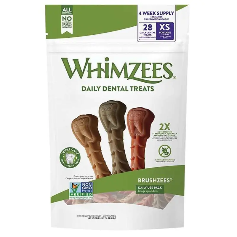 Whimzee Dental Chew - Brushzees - XSmall - 28 pk