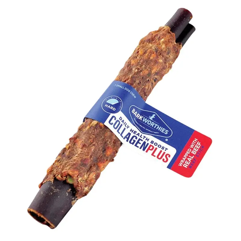 BARKWORTHIES - BEEF WRAPPED COLLAGEN BULLY - 6 IN
