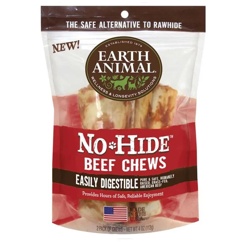 Earth Animal Dog No-Hide Beef 4 in. - 2pk