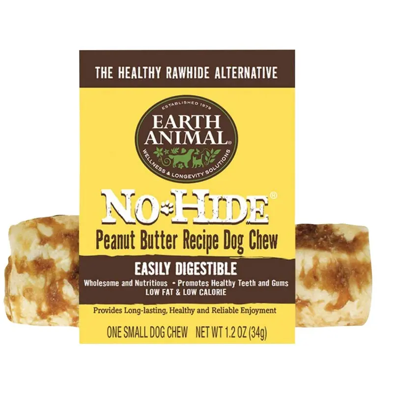 Earth Animal Dog No-Hide Peanut Butter 4 in. - 2pk