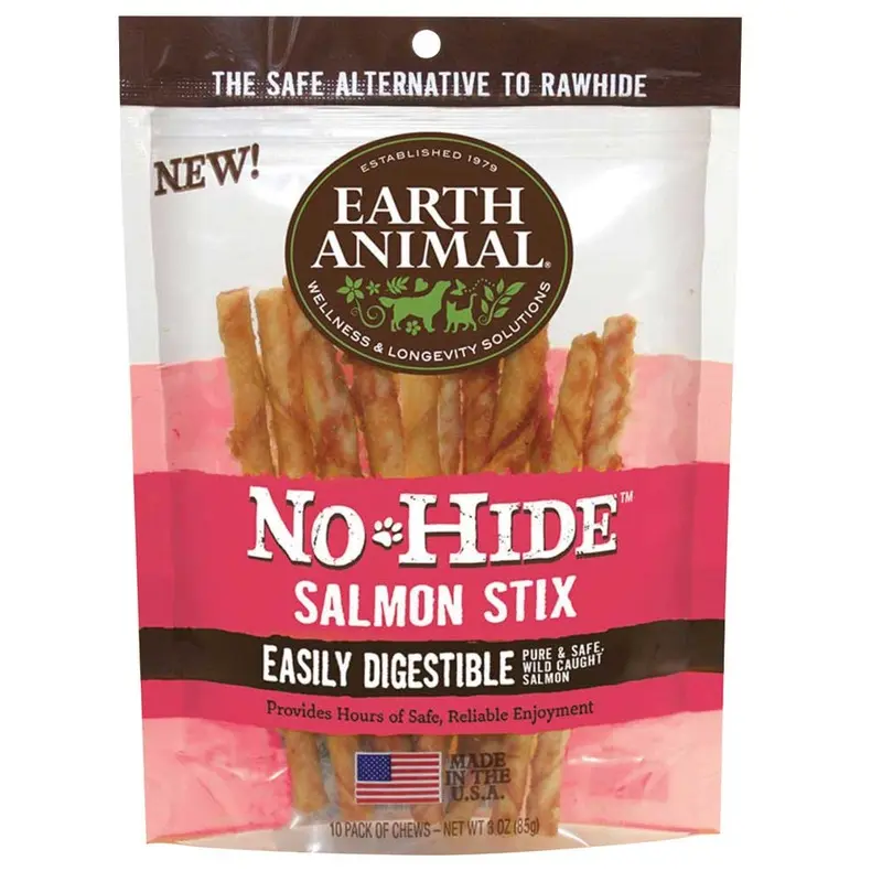 Earth Animal Dog No-Hide Stix Salmon - 10 pk