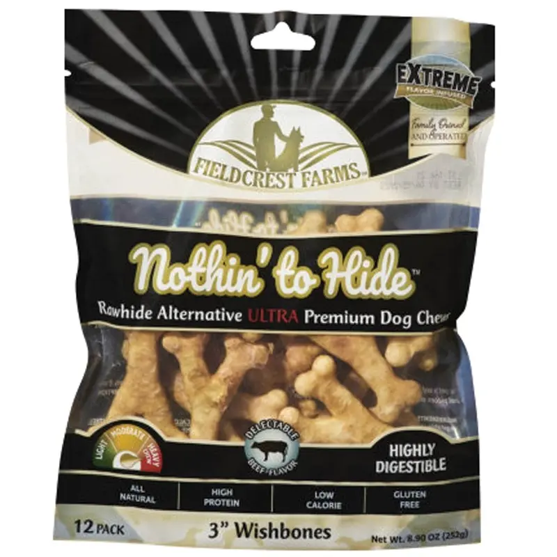 Fieldcrest Farms - Nothin' to Hide Wishbones - Beef - 3 in. 12pk