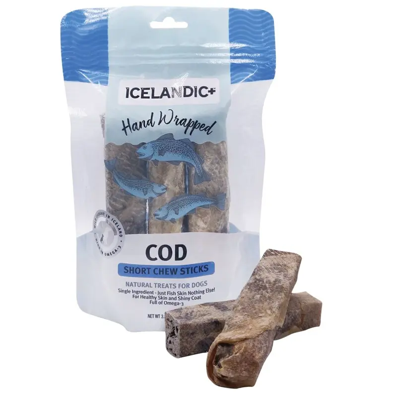 Icelandic+ - Cod Skin Wrapped Chew Stick - 5 in. - 3pk