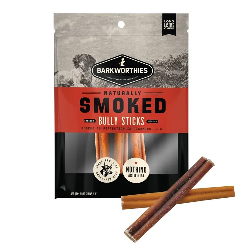 BARKWORTHIES - SMOKED 6IN. BULLY STICK REGULAR 3PK