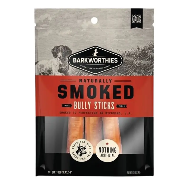 BARKWORTHIES - SMOKED 6IN. BULLY STICK THICK 3PK