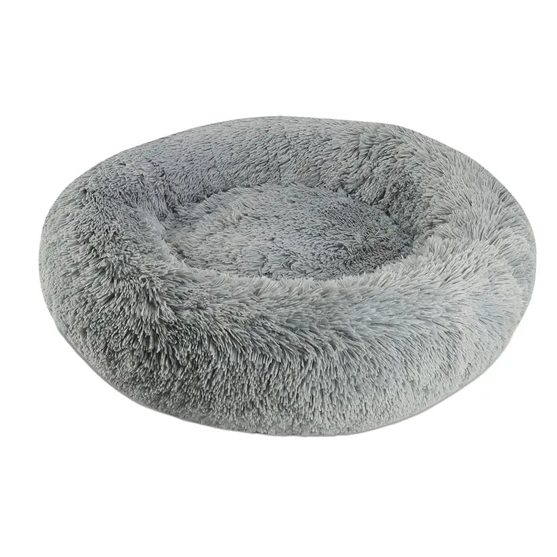 Arlee Warmly - Memory Foam Shaggy Donut Bed - Charcoal Grey - 28x28x9