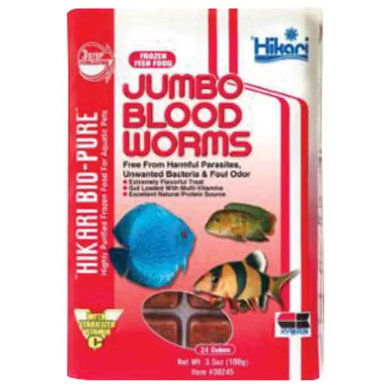 Hikari - BIO PURE - JUMBO Blood Worm Cubes - 3.5 oz