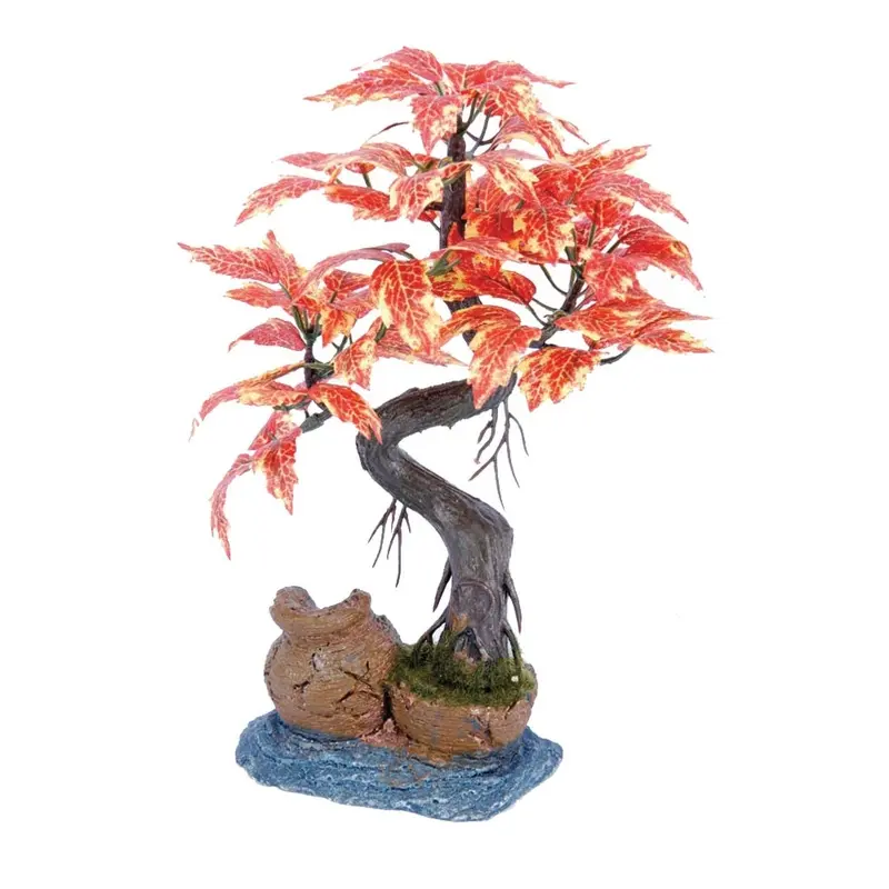 Penn Plax Bonsai Tree on Urn w/Silk Leaves - 8 in