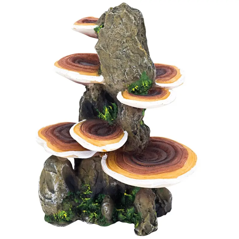 Penn Plax Mushrooms on Rock - Brown - Medium