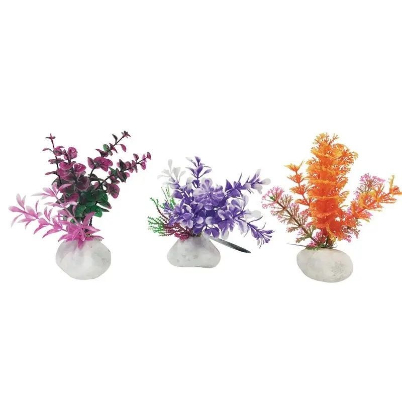 Penn Plax - Rock Plant Multi-Colored - 6 in.