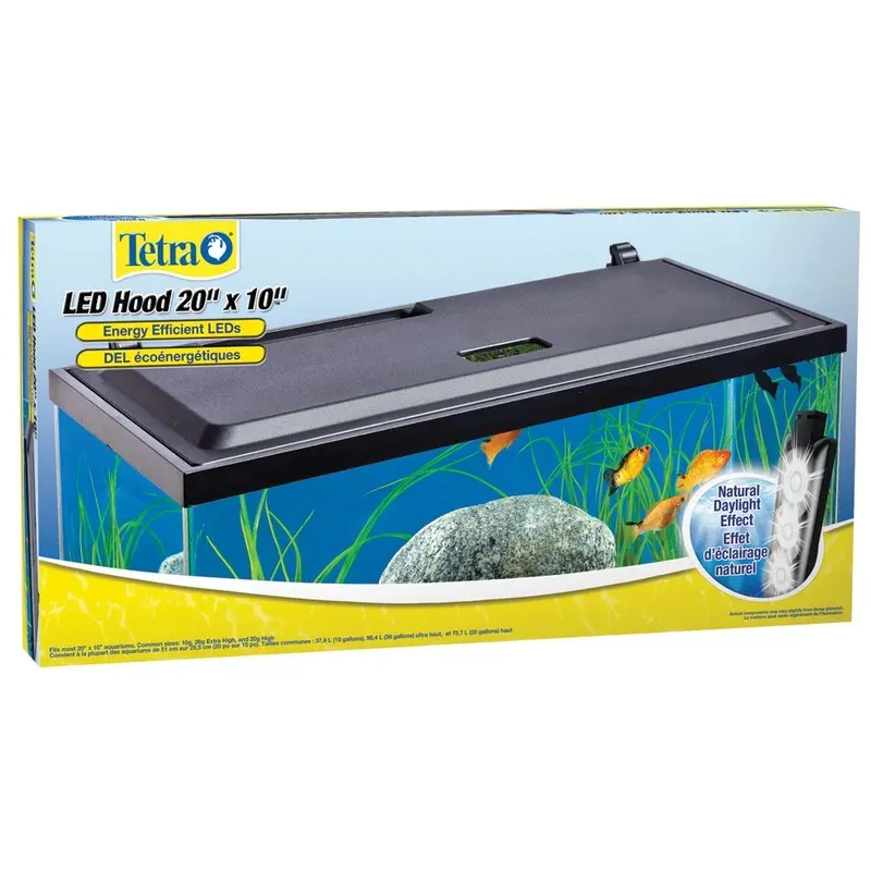 Tetra LED Aquarium Hood - Black - 20 x 10in