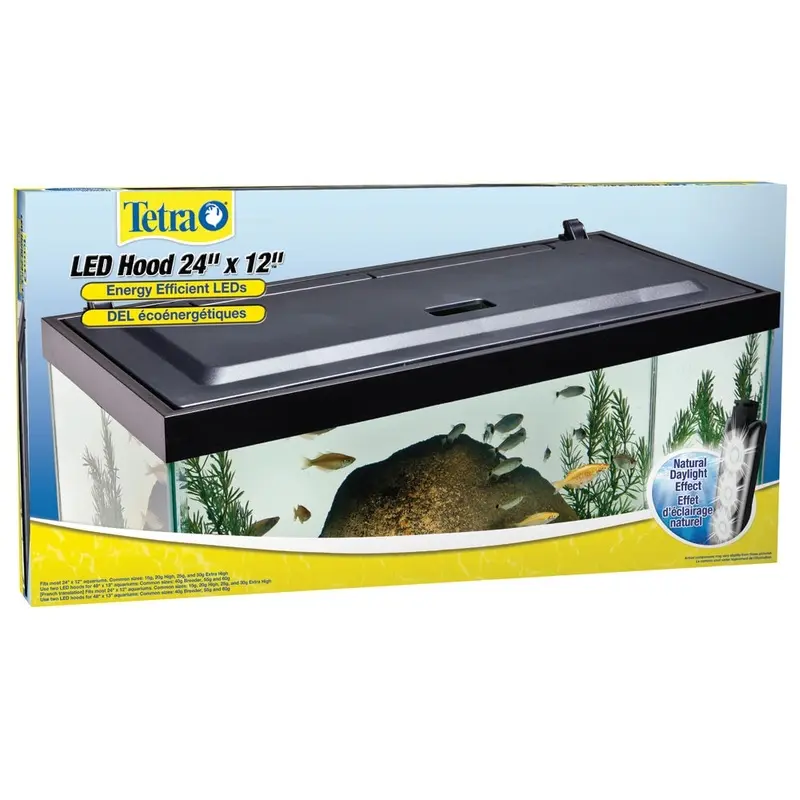 Tetra LED Aquarium Hood - Black - 24 x 12in