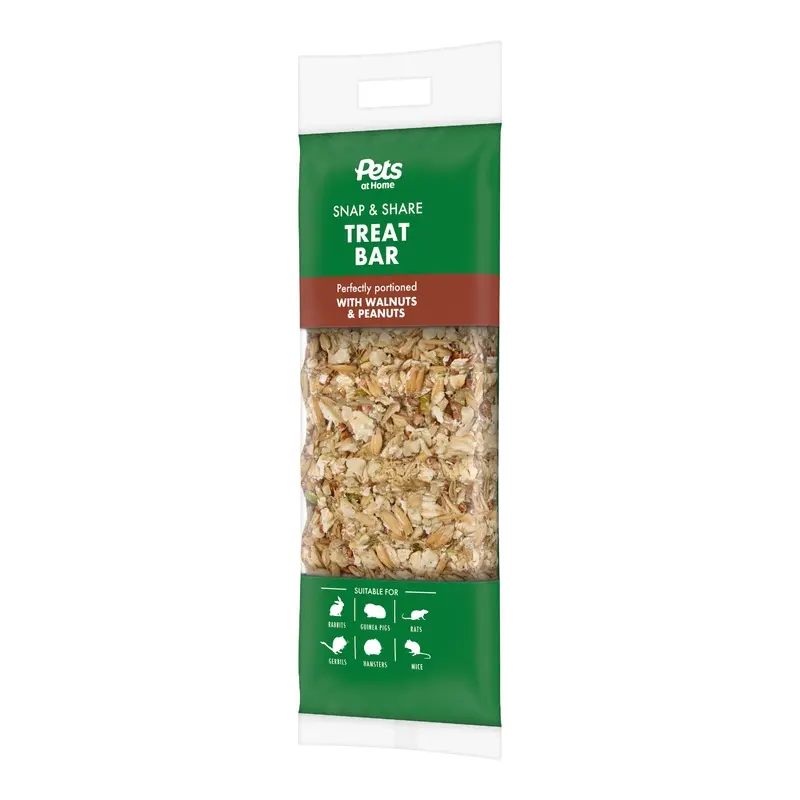 Pets At Home Small Animal Snap & Share Treat Bar With Walnut & Peanut 150G