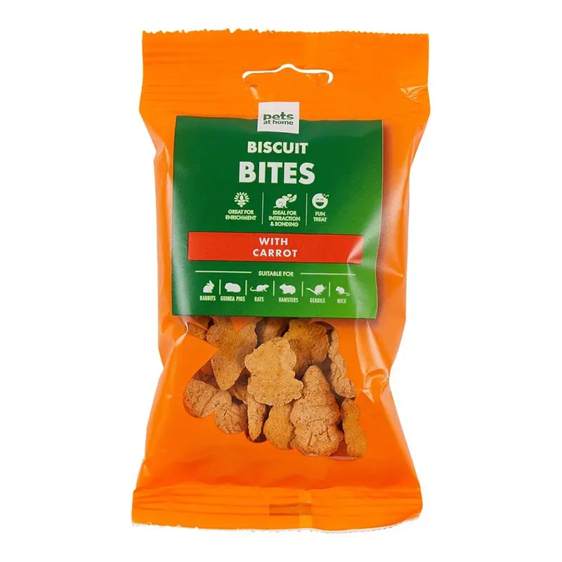 Pets At Home Small Animal Treats Biscuit Bites With Carrot 60G