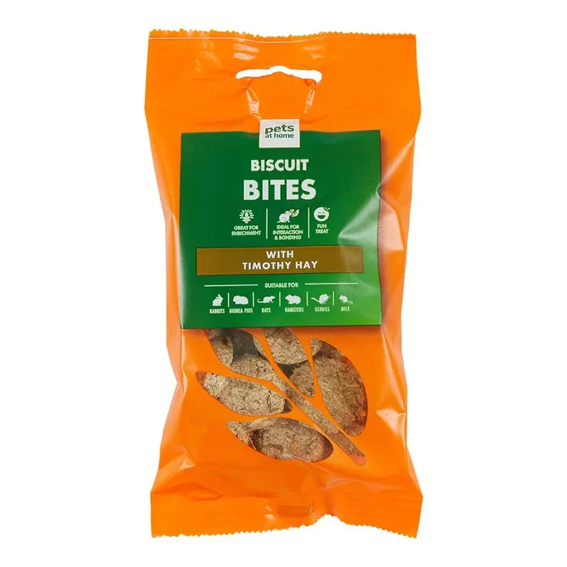 Pets At Home Small Animal Treats Biscuit Bites With Timothy Hay 60G