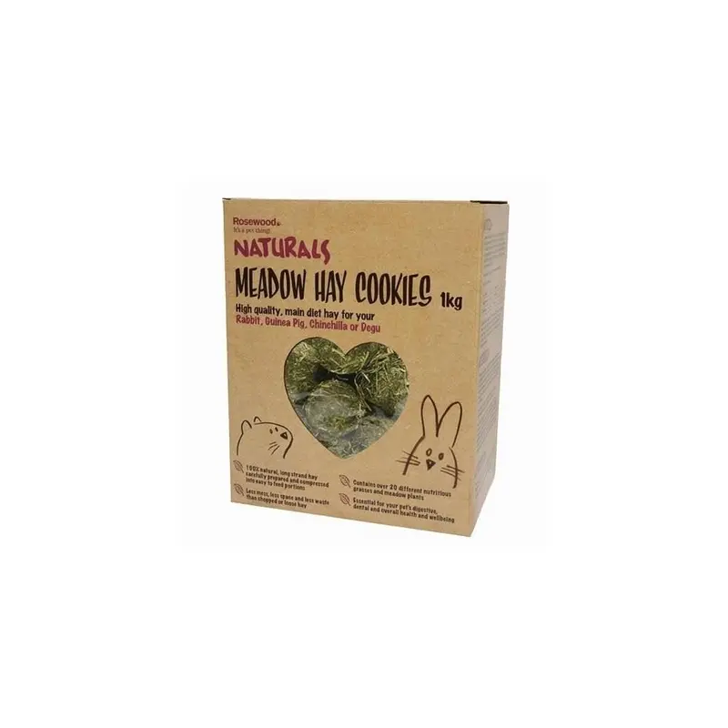 New Rosewood (Pack Of 2) Naturals Meadow Hay Cookies For Animals 1Kg Small