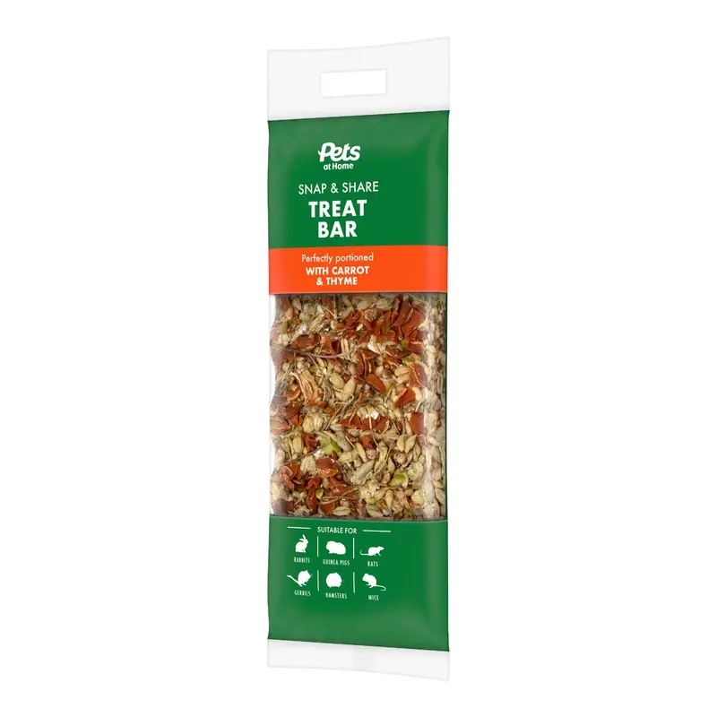 Pets At Home Small Animal Snap & Share Treat Bar With Carrot & Thyme 150G