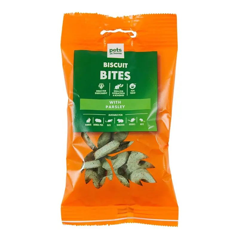 Pets At Home Small Animal Treats Biscuit Bites With Parsley 60G