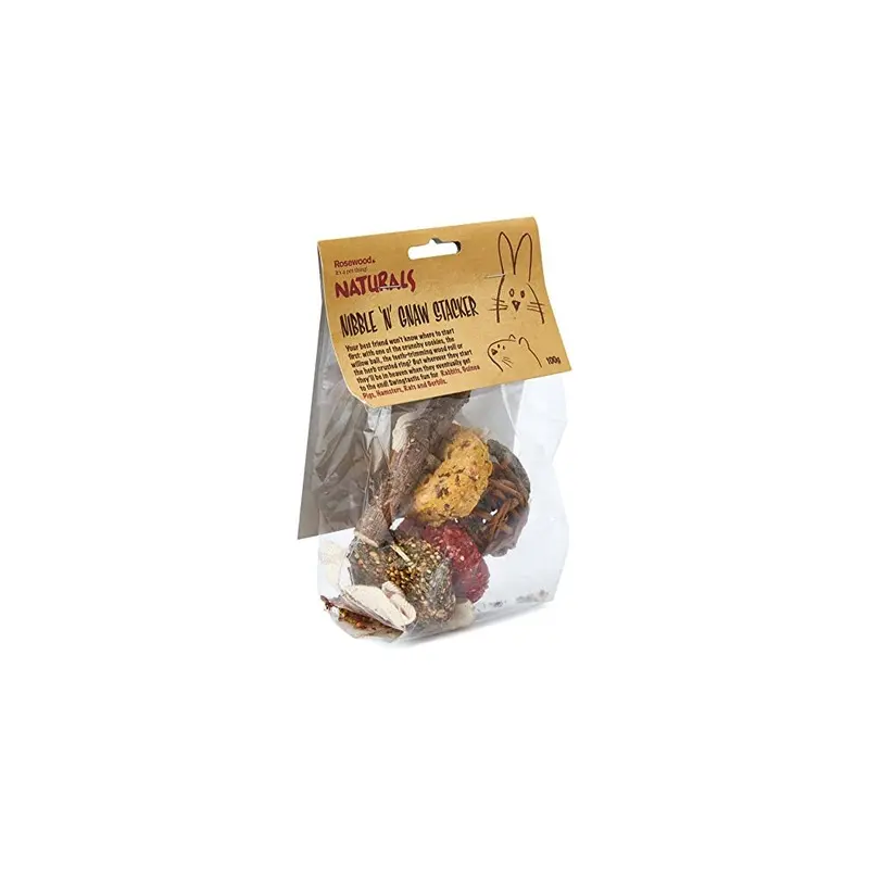 Rosewood Boredom Breaker Naturals Treat Nibble-N-Gnaw Stacker, 100 G