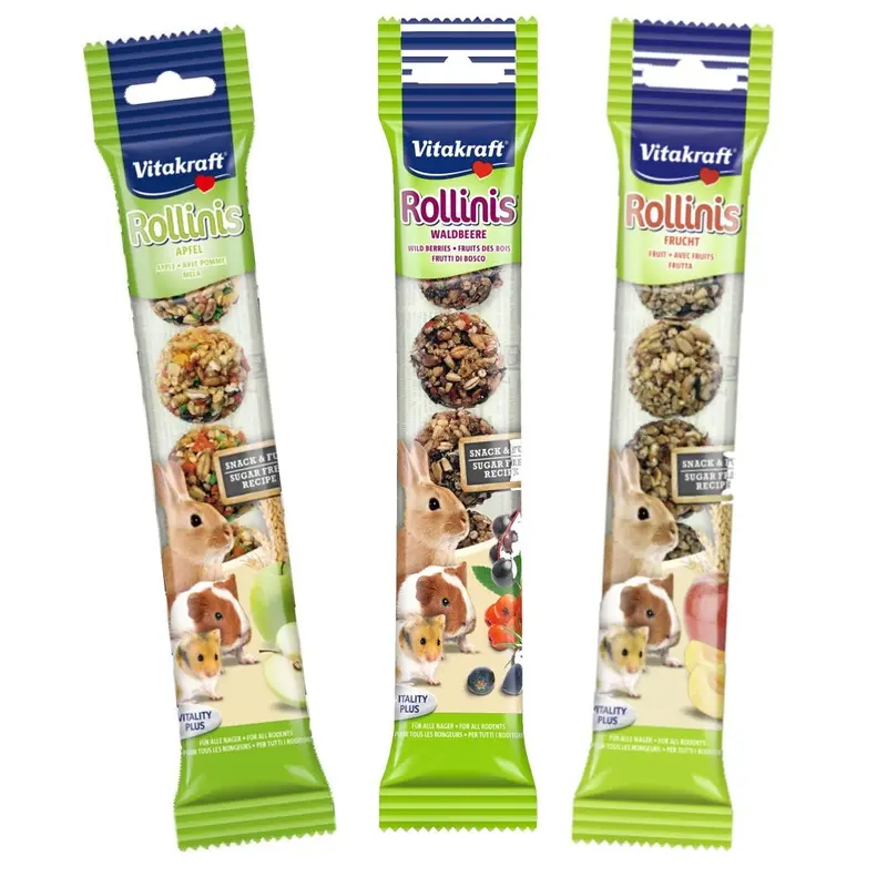 3 Pack Mixed Vitakraft Animal Rollinis Rabbit Guinea Pig Treat Ball Snacks Small