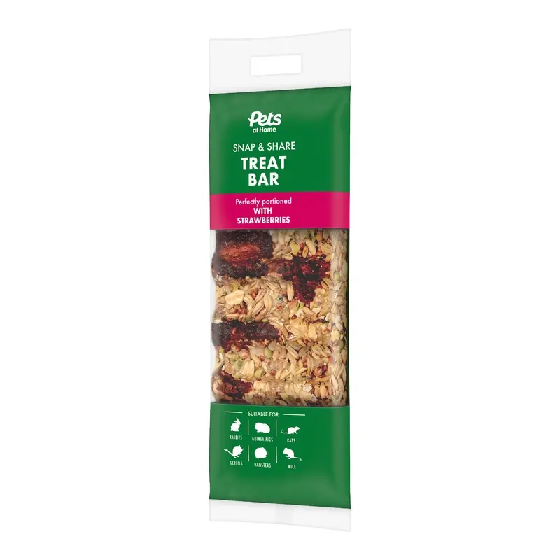 Pets At Home Small Animal Snap & Share Treat Bar With Strawberry 150G