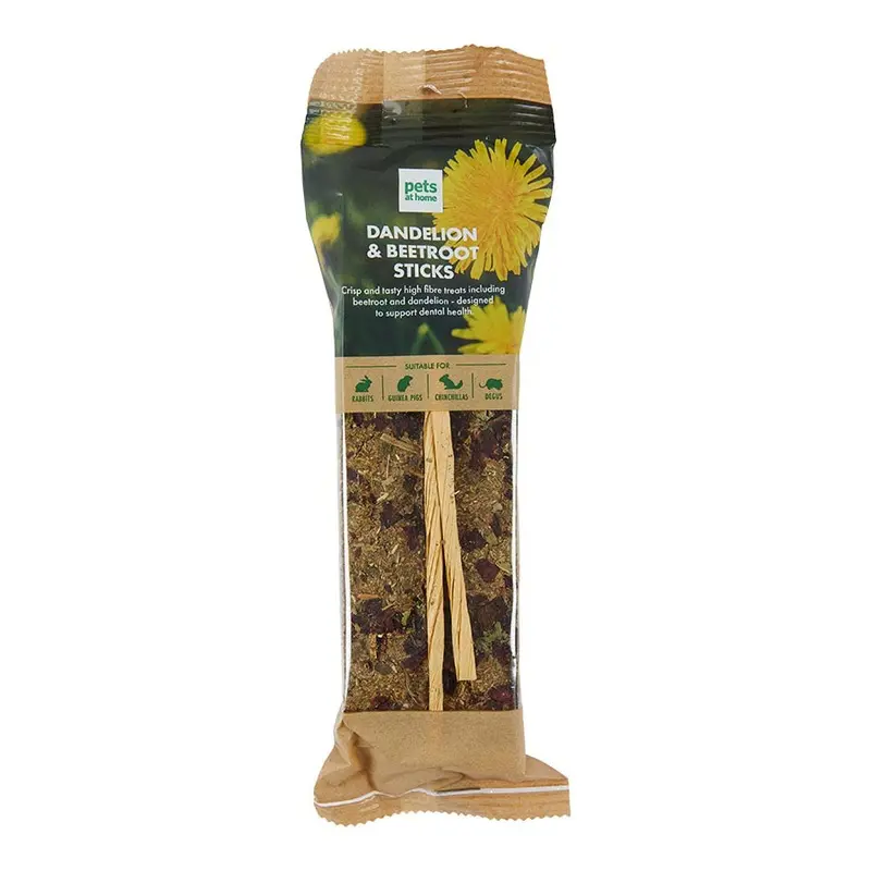Pets At Home Small Animal Treats Dandelion And Beetroot Sticks X2 70G
