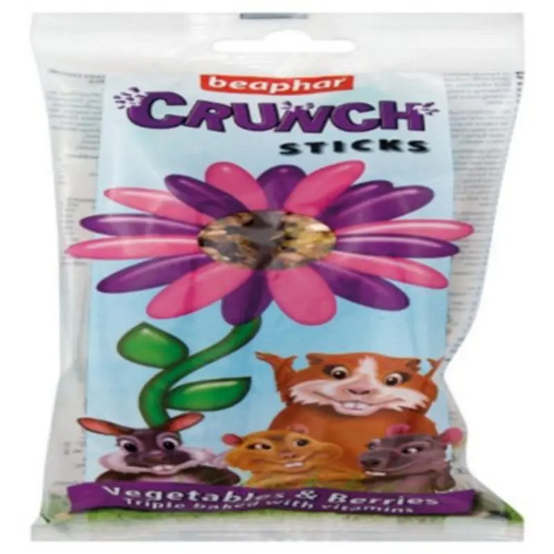 Beaphar Small Animal Crunch Sticks Vegetables & Berries 2Pk (Pack Of 6)