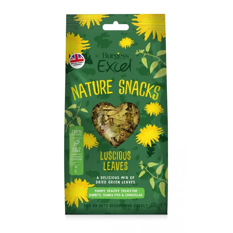 Burgess Excel Nature Snacks Luscious Leaves - Green/Red 60G