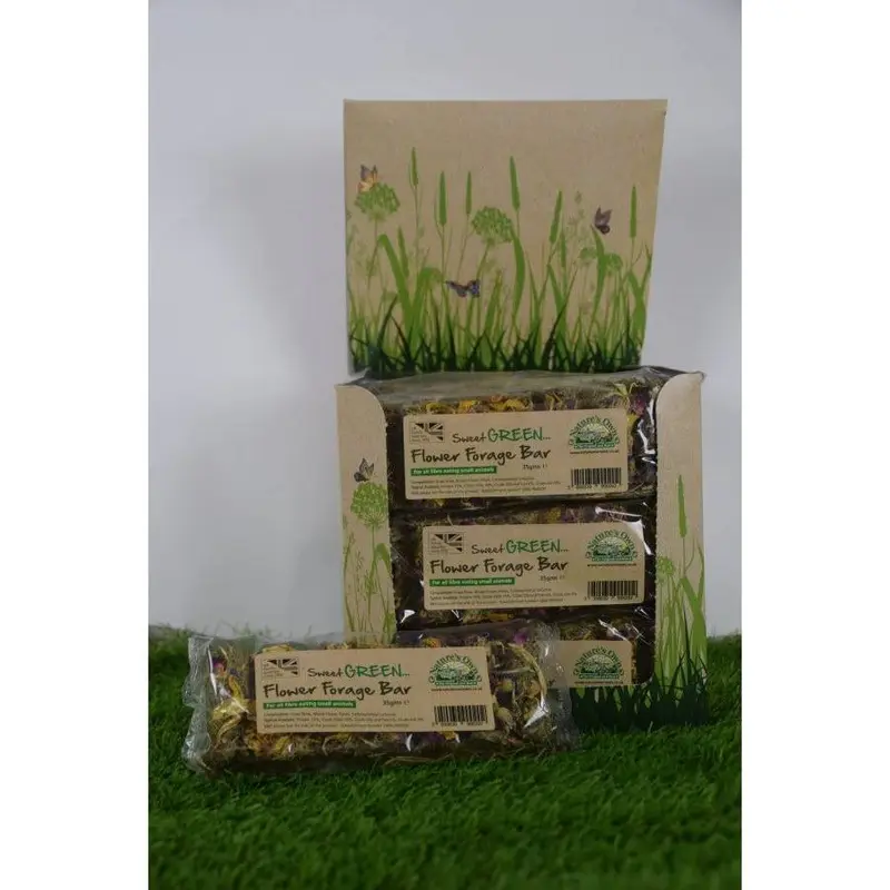 Natures Own Sweet Forage Bar For Animals - Flower Petals - 35G Green Small