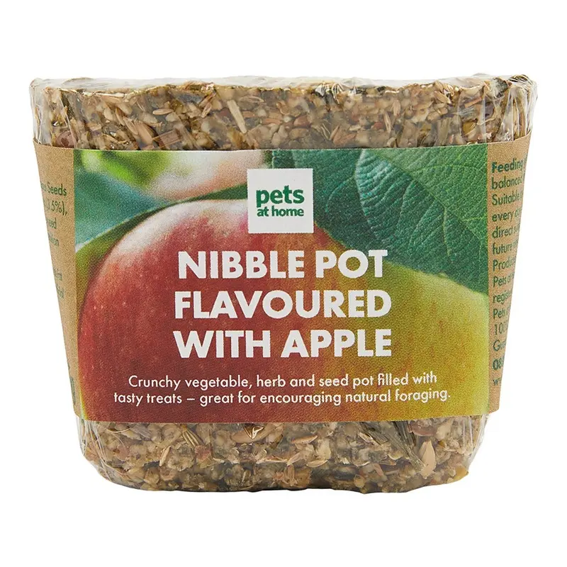 Pets At Home Small Animal Treats Nibble Pot With Apple, Camomile Or Beetroot 75G