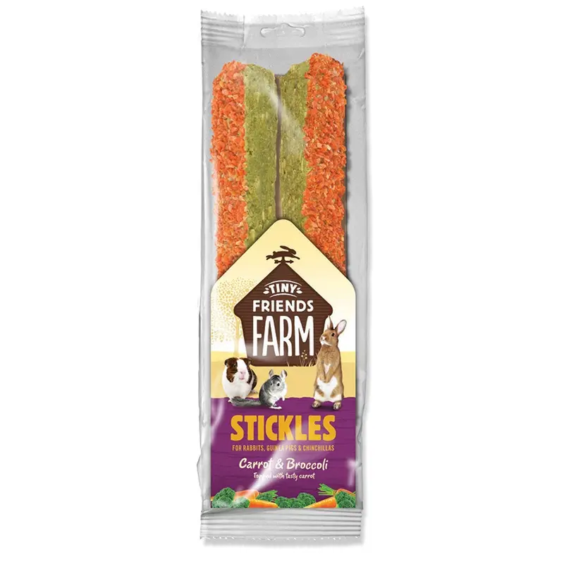 Tiny Friends Farm Stickle Carrot And Brocolli Small Animal Treats 100G